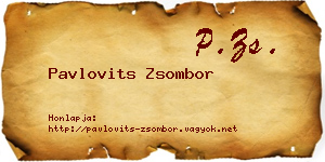 Pavlovits Zsombor névjegykártya