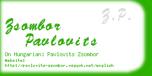 zsombor pavlovits business card